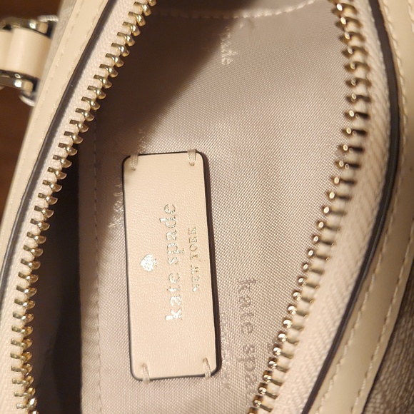 Kate Spade Beige Patterned Satchel *Convert Into Shoulder/ Crossbody With Strap* - Picture 5 of 12